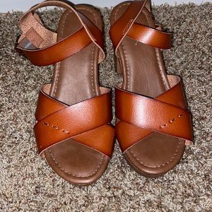 Size 8 wooden and leather heels